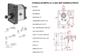HYDRAULIPUMPPU 8.2 2-SRJ BSP KIERRELIITÄNTÄ 5