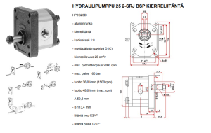 HYDRAULIPUMPPU 25 2-SRJ BSP KIERRELIITÄNTÄ 2