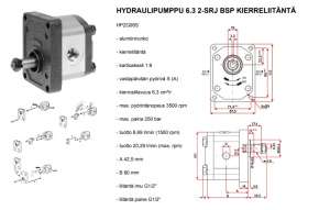 HYDRAULIPUMPPU 6.3 2-SRJ BSP KIERRELIITÄNTÄ 2