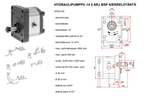 HYDRAULIPUMPPU 14 2-SRJ BSP KIERRELIITÄNTÄ 5