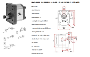 HYDRAULIPUMPPU 19 2-SRJ BSP KIERRELIITÄNTÄ 5