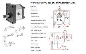 HYDRAULIPUMPPU 25 2-SRJ BSP KIERRELIITÄNTÄ 5