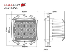 BULLBOY AGRILINE 60W VALTRA NELIÖ 2