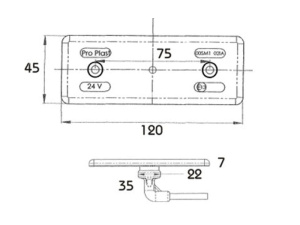 LED-ÄÄRIVALO MB 12V LED 120X45 ADR 3