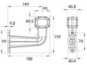 LED-ÄÄRIVALO KUMIVARSI 12-24V 90AST.KELT. R10 3