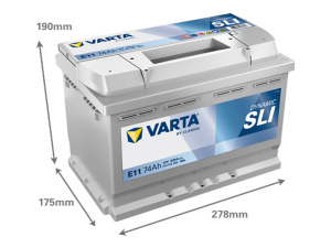 VARTA DYNAMIC SLI 74AH 680A 278X175X190MM -/+ 2