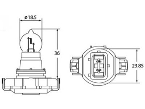 POLTTIMO XTEC 12V PS24W PG20-3 KANTA 3