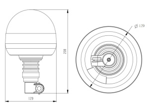 LED-MAJAKKA LOW R65 12/24V KELT. TAPPI/TAIPUISA 2