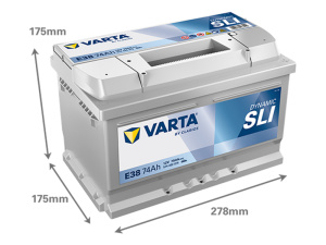VARTA DYNAMIC SLI 74AH 750A 278X175X175MM -/+ 2