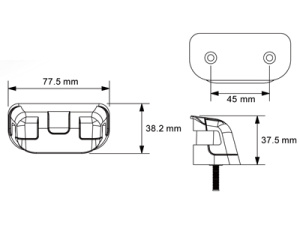 LED REKISTERIVALO 12/24V 77,5X37,5X38,2MM 2