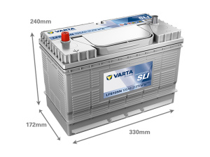 VARTA PROFESSIONAL STARTER 105AH 800A 330X172X238MM +/- 2