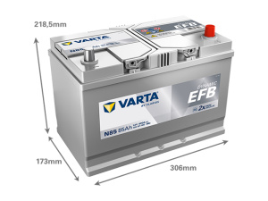 VARTA DYNAMIC EFB 85AH 800A 306X173X225MM -/+ 2