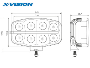 X-VISION QUADRATOR LED 64W 10-30V 2