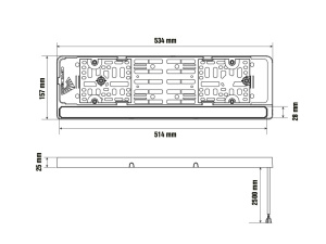 OPTIBEAM E-BAR REVERSE REKISTERIKILPI TYÖ/PERUUTUS VALO 5