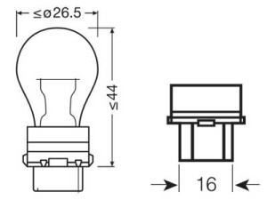 OSRAM ORIGINAL 12V PY27/7W 3