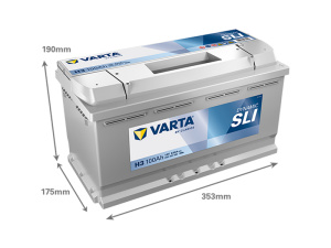 VARTA DYNAMIC SLI 100AH 830A 353X175X190MM -/+ 2