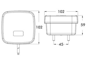 LED-TAKAVALO 12V PRO SQUARE 3F ECE R10 2