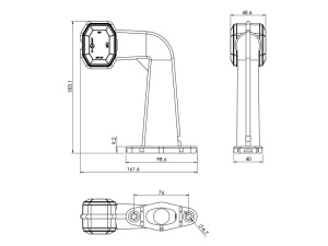 LED-ÄÄRIVALO KUMIVARSI 24V 90AST.KELT. 5