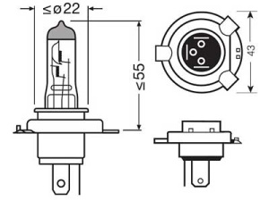 OSRAM ORIGINAL 12V H4 3