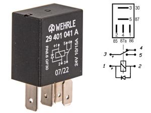 MIKRORELE 24V 10/15A DIODILLA 2