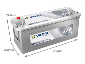 VARTA PROMOTIVE EFB 190AH 1050A 513X223X223MM +/- 2