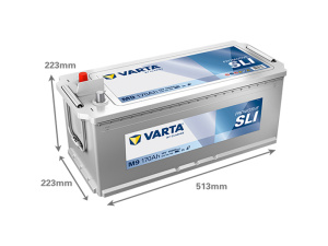 VARTA PROMOTIVE SLI 170AH 1000A 513X223X223MM +/- mm. Valtra (poikittain) alakiinnitys 2