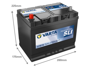 VARTA PROFESSIONAL STARTER 75AH 600A 272X175X225MM +/- 2