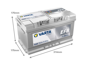 VARTA DYNAMIC EFB 75AH 730A 315X175X175MM -/+ 2