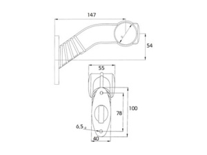 LED-ÄÄRIVALO KUMIVARSI 12-24V FF 147MM 5