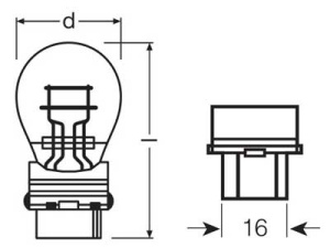 OSRAM ORIGINAL 12V P27/7W 3
