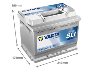 VARTA DYNAMIC SLI 60AH 540A 242X175X190MM +/- 2
