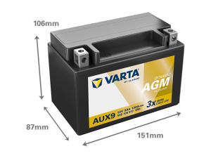 VARTA DYNAMIC AUX 9AH 130A 151X87X106MM +/- 2