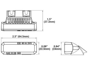 AXIXTECH MS3 KELTAINEN LED VAROITUSVILKKU JALALLA 12-24V . 2