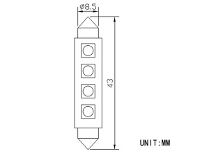 LED-POLTTIMOPARI SV8,5 43MM 6000K AUTOLINE GREEN TECH 4