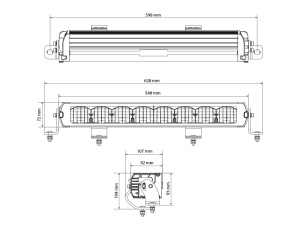 OPTIBEAM GENESIS II 600 LED-KAUKOVALO 9-30V HYBRID BEAM * 4