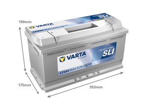 VARTA PROFESSIONAL STARTER 95AH 800A 353X175X190MM -/+ 2