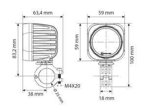 BULLBOY AGRILINE LED-TYÖVALO 9-32V 20W SQUARE 6