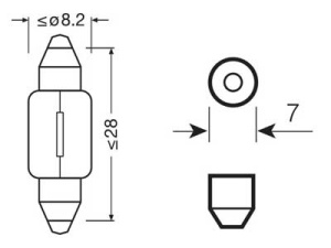 OSRAM ORIGINAL 12V 3,5W SV7-8 28MM 3