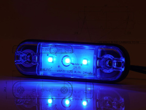 LED-ÄÄRIVALO SININEN 12/24V 84X24MM 2