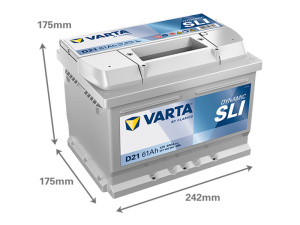 VARTA DYNAMIC SLI 61AH 600A 242X175X175MM -/+ 2