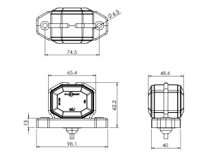 LED-ÄÄRIVALO KUMIVARSI 24V KORK.56MM KELT. 5