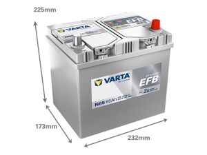 VARTA DYNAMIC EFB 65AH 650A 232X173X225MM -/+ 2