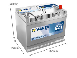 VARTA DYNAMIC SLI 70AH 630A 261X175X220MM -/+ 2
