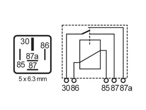 RELE 12V 40A 5-N. DIODI, 2X87 NAVAT, KORVATON 3