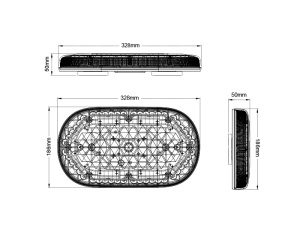 TRUCK VISION 328MM LED-MAJAKKAPANEELI 12/24V R65 6
