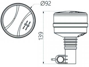 LED-MAJAKKA R65 MINI LOW 12/24V KELT. TAPPI 2