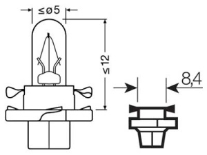 OSRAM ORIGINAL 12V BX8,4D 1,5W 3