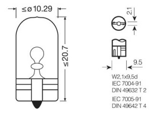 OSRAM ORIGINAL 12V W6W 3