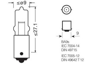 OSRAM ORIGINAL 12V 10W BA9S 5