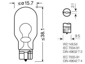 OSRAM ORIGINAL 12V WY16W 5